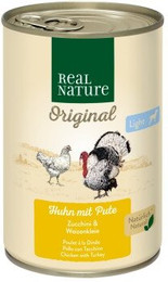 Produktbild von REAL NATURE Original Light Nassfutter für Hunde Huhn mit Pute - 6 x 400 g