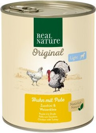 Produktbild von REAL NATURE Original Light Nassfutter für Hunde Huhn und Pute - 6 x 800 g