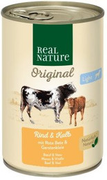 Produktbild von REAL NATURE Original Light Nassfutter für Hunde Rind und Kalb - 12 x 400 g