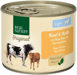 Produktbild von REAL NATURE Original Light Nassfutter für Hunde Rind und Kalb - 24 x 200 g