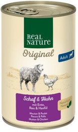 Produktbild von REAL NATURE Original Nassfutter für Hunde Adult Schaf und Huhn - 12 x 400 g