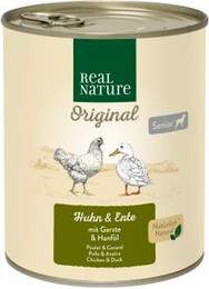Produktbild von REAL NATURE Original Nassfutter für Hunde Senior Huhn und Ente - 12 x 800 g