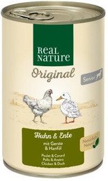 Produktbild von REAL NATURE Original Nassfutter für Hunde Senior Huhn und Ente - 12 x 400 g