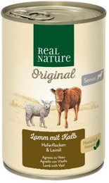 Produktbild von REAL NATURE Original Nassfutter für Hunde Senior Lamm und Kalb - 12 x 400 g