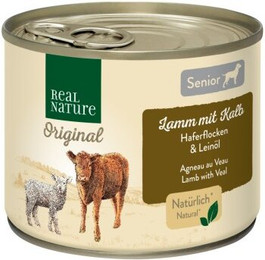 Produktbild von REAL NATURE Original Nassfutter für Hunde Senior Lamm und Kalb - 12 x 200 g