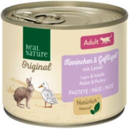 Produktbild von REAL NATURE Original Nassfutter Katze Adult Kaninchen und Geflügel mit Leinöl - 24 x 200 g