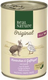 REAL NATURE Original Nassfutter Katze Adult Kaninchen und Geflügel mit Leinöl - 6 x 400 g – Bild 1 von 3