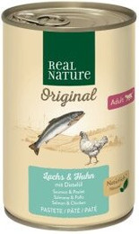 Produktbild von REAL NATURE Original Nassfutter Katze Adult Lachs und Huhn mit Distelöl - 6 x 400 g