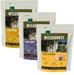 REAL NATURE Wilderness Adult 3x1 kg Probierpaket 6, Ente, Huhn, Lamm – Bild 1 von 3