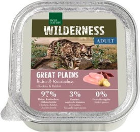 Produktbild von REAL NATURE WILDERNESS Adult Great Plains Huhn und Kaninchen - 16 x 100 g