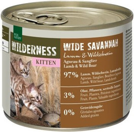 Produktbild von REAL NATURE WILDERNESS Kitten Wide Savannah Lamm und Wildschwein - 6 x 200 g