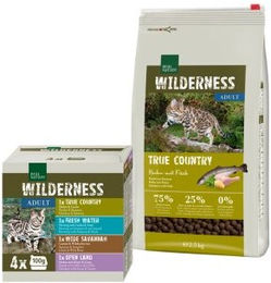 Produktbild von REAL NATURE WILDERNESS Mischfütterungs-Set Adult True Country 2,5kg + 4x100g Multipack