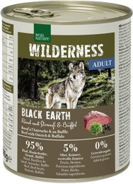Produktbild von REAL NATURE WILDERNESS Nassfutter für Hunde Adult Black Earth Rind Strauß Büffel - 6 x 800 g