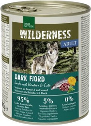 Produktbild von REAL NATURE WILDERNESS Nassfutter für Hunde Adult Dark Fjord Lachs mit Rentier und Ente - 6 x 800 g