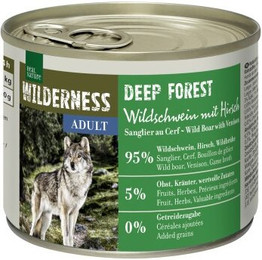 Produktbild von REAL NATURE WILDERNESS Nassfutter für Hunde Adult Deep Forest Wildschwein mit Hirsch - 12 x 200 g