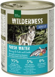 Produktbild von REAL NATURE WILDERNESS Nassfutter für Hunde Adult Fresh Water mit Hering, Lachs und Ente - 12 x 800 g