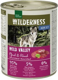 REAL NATURE WILDERNESS Nassfutter für Hunde Adult Wild Valley Pferd und Rind - 6 x 800 g – Bild 1 von 3