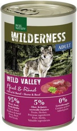 Produktbild von REAL NATURE WILDERNESS Nassfutter für Hunde Adult Wild Valley Pferd und Rind - 6 x 400 g