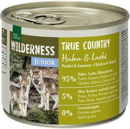 Produktbild von REAL NATURE WILDERNESS Nassfutter für Hunde Junior Huhn und Lachs - 6 x 200 g