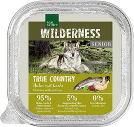 Produktbild von REAL NATURE WILDERNESS Nassfutter für Hunde Senior True Country Huhn & Lachs 16x100 g