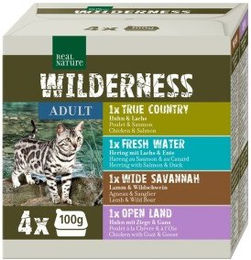 Produktbild von REAL NATURE WILDERNESS Nassfutter Katze, Adult 4x100 g Multipack 2