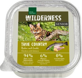 Produktbild von REAL NATURE WILDERNESS Nassfutter Katze, Senior, Huhn mit Lachs 16x100 g
