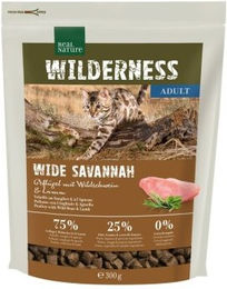 REAL NATURE WILDERNESS Trockenfutter Katze, Adult, Wide Savannah, Geflügel mit Wildschwein und Lamm 300 g – Bild 1 von 3