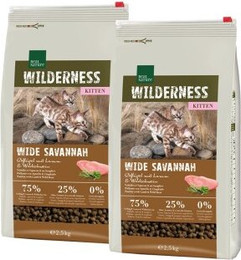 Produktbild von REAL NATURE WILDERNESS Wide Savannah Kitten Geflügel, Lamm & Wildschwein - 2 x 2,5 kg