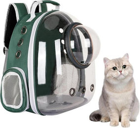 Realb2b Tiertransporttasche Katzen Transportrucksack Transportbox mit Sichtfenster Mesh Belüftung bis 7 kg, Transparentes Sichtfenster Mesh Belüftung bis 7kg – Bild 1 von 5