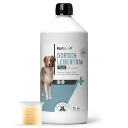 Produktbild von ReaVET Dorschlebertran Plus Lachsöl für Hunde & Pferde - 1 l