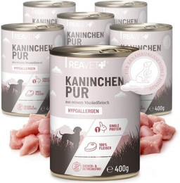 Produktbild von REAVET Hunde Nassfutter - Kaninchen PUR | 6 x 400g