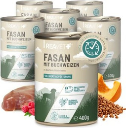 Produktbild von ReaVET Premium Hunde Nassfutter Fasan an Buchweizen & Himbeeren - 6 x 400 g
