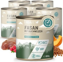 Produktbild von ReaVET Premium Hunde Nassfutter Fasan an Buchweizen & Himbeeren - 6 x 800 g