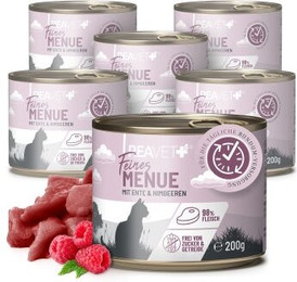 Produktbild von ReaVET Premium Katzenfutter nass mit Ente & Himbeeren - 6 x 200 g