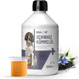 Produktbild von ReaVET Schwarzkümmelöl für Hunde & Pferde - 500 ml