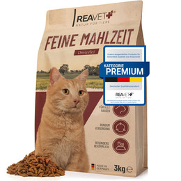 Produktbild von ReaVET Trockenfutter Katze Feine Mahlzeit Geflügel, Rind & Lachsöl - 3 kg