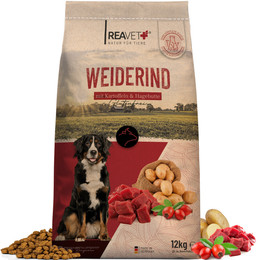 Produktbild von ReaVET Trockenfutter Weiderind mit Kartoffeln & Hagebutte - 12 kg