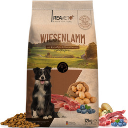 Produktbild von ReaVET Trockenfutter Wiesenlamm mit Kartoffeln & Heidelbeeren - 12 kg