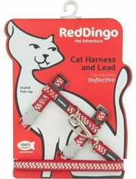 Produktbild von Red Dingo Katzengeschirr mit Leine Ziggy Rfx Rot