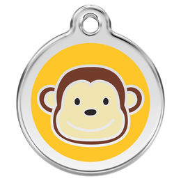 Produktbild von RedDingo Hundemarke mit individueller Gravur Affe gelb Größe L