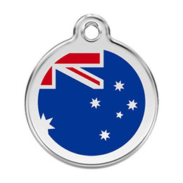 Produktbild von RedDingo Hundemarke mit individueller Gravur Australien Flagge Größe M - 16,1 g