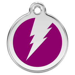 Produktbild von RedDingo Hundemarke mit individueller Gravur Blitz purple Größe L