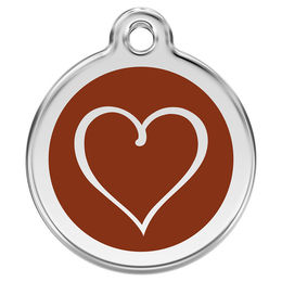 Produktbild von RedDingo Hundemarke mit individueller Gravur Cartoon Herz braun Größe M