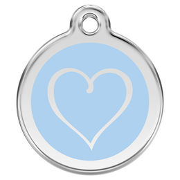 Produktbild von RedDingo Hundemarke mit individueller Gravur Cartoon Herz hellblau