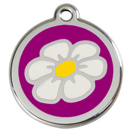 Produktbild von RedDingo Hundemarke mit individueller Gravur Daisy purple Größe M