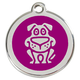 Produktbild von RedDingo Hundemarke mit individueller Gravur Dog purple Größe L