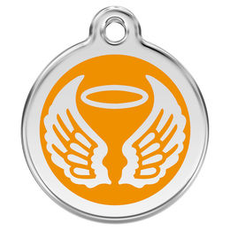 Produktbild von RedDingo Hundemarke mit individueller Gravur Engelsflügel orange Größe L