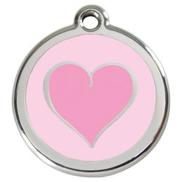 Produktbild von RedDingo Hundemarke mit individueller Gravur farbiges Herz pink Größe M