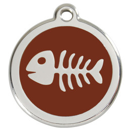 Produktbild von RedDingo Hundemarke mit individueller Gravur Fischgräten braun Größe M