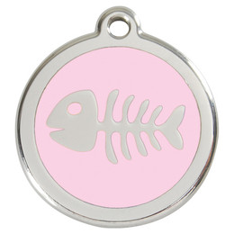 Produktbild von RedDingo Hundemarke mit individueller Gravur Fischgräten pink Größe M